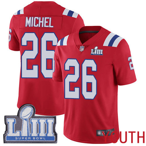 New England Patriots Football #26 Super Bowl LIII Bound Limited Red Youth Sony Michel Alternate NFL Jersey->youth nfl jersey->Youth Jersey